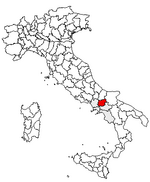Lage der Provinz Benevento innerhalb Italiens