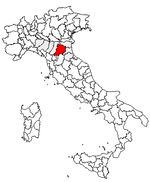 Lage der Provinz Bologna innerhalb Italiens