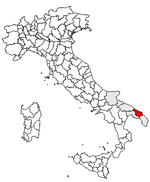 Lage der Provinz Brindisi innerhalb Italiens