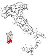 Lage der Provinz Cagliari innerhalb Italiens