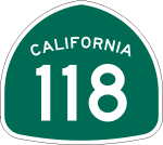Straßenschild der California State Route 118
