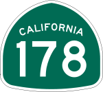 Straßenschild der California State Route 178