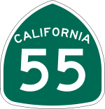 Straßenschild der California State Route 55