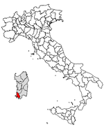 Lage der Provinz Carbonia-Iglesias innerhalb Italiens