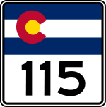 Straßenschild der Colorado State Route 115