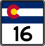 Straßenschild der Colorado State Route 16