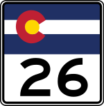 Straßenschild der Colorado State Route 26