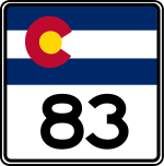 Straßenschild der Colorado State Route 83
