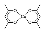 Struktur von Kupfer(II)-acetylacetonat
