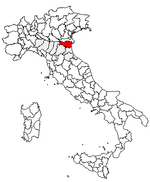 Lage der Provinz Ferrara innerhalb Italiens