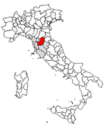 Lage der Provinz Florenz innerhalb Italiens