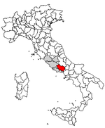 Lage der Provinz Frosinone innerhalb Italiens