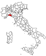 Lage der Provinz Genua innerhalb Italiens