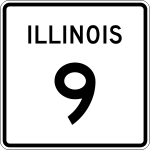 Straßenschild der Illinois State Route 9