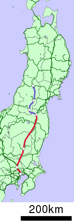 Strecke der Yamagata-Shinkansen