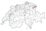 Lage des Kantons Appenzell Ausserrhoden