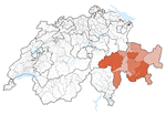 Lage des Kantons Graubünden