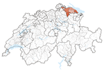 Lage des Kantons Thurgau