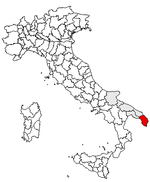 Lage der Provinz Lecce innerhalb Italiens