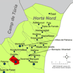 Localització de Burjassot respecte de l'Horta Nord.png