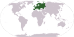 Europa auf der Weltkarte