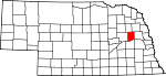 Map of Nebraska highlighting Colfax County.svg