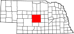 Map of Nebraska highlighting Custer County.svg