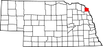 Map of Nebraska highlighting Dakota County.svg