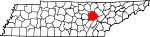 Map of Tennessee highlighting Cumberland County.svg