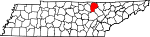 Map of Tennessee highlighting Fentress County.svg