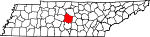 Map of Tennessee highlighting Rutherford County.svg