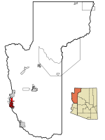 Mohave County Incorporated and Unincorporated areas Mohave Valley highlighted.svg