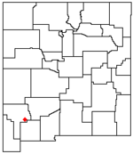 Karte mit der Lage des State Park City of Rocks in New Mexico