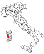Lage der Provinz Oristano innerhalb Italiens