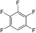 Strukturformel von Pentafluorbenzol