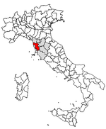 Lage der Provinz Pisa innerhalb Italiens