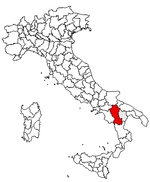 Lage der Provinz Potenza innerhalb Italiens