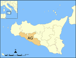 Lage der Provinz Agrigent innerhalb Italiens