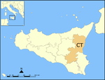 Lage der Provinz Catania innerhalb Italiens