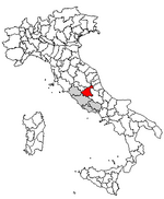 Lage der Provinz Rieti innerhalb Italiens