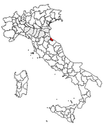 Lage der Provinz Rimini innerhalb Italiens