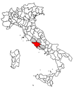 Lage der Provinz Rom innerhalb Italiens