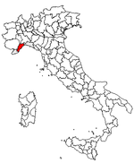 Lage der Provinz Savona innerhalb Italiens