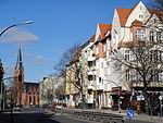 Schmiljanstraße mit Blick auf den Friedrich-Wilhelm-Platz