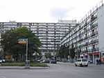 Pallasseum, Fassade an der Pallasstraße zur Potsdamer Straße