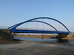 Die neue Stabbogenbrücke über den Havelkanal bei Falkenrehde-Paaren