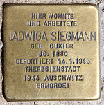 Stolperstein Carl-Schurz-Str 39 (Spand) Jadwiga Siegmann.jpg