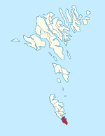 Lage der Kommune Sumba im Süden der Färöer