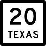 Straßenschild der Texas State Route 20