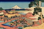 Fuji gesehen von der Teeplantage in Katakura in der Provinz Suruga